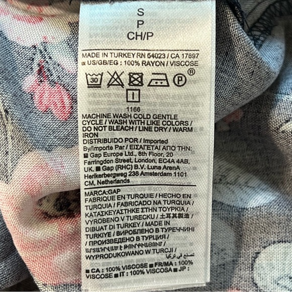 Gap Maternity Floral Print Tiered Midi Dress Long Sleeve Casual Spring Fall SM - Picture 6 of 8